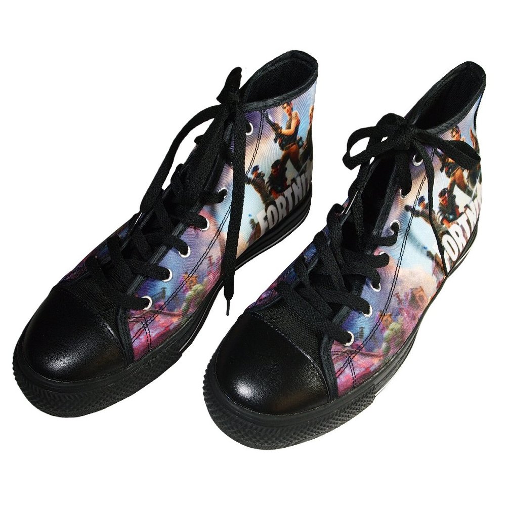 Fortnite Hightop Shoes Full Color Design Black Men's Size 8